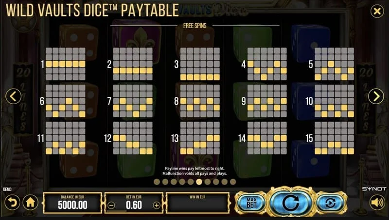 Wild Vaults Dice - màn hình Card Gamble với tính năng nhân đôi theo màu thẻ bài